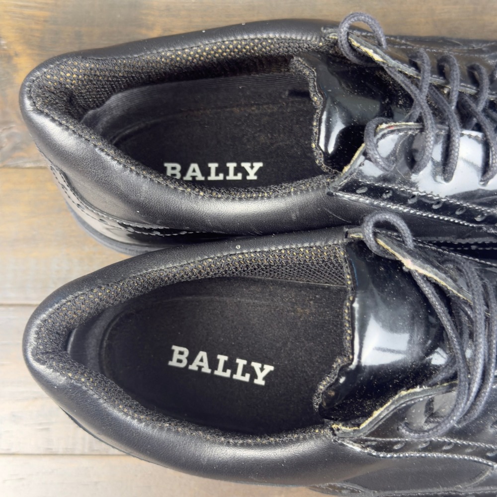 Bally Black Leather Kiltie Wingtip Golf Shoes Womens Softspikes Oxfords - Picture 6 of 9
